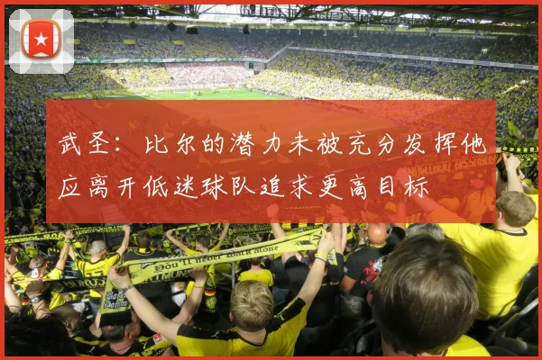 武圣：比尔的潜力未被充分发挥他应离开低迷球队追求更高目标